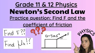 Newtons Laws Practice Question Gr 11 and 12 Physics Finding the coefficient of friction [upl. by Leslee252]