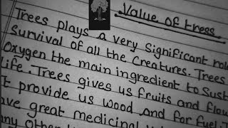 Write an article on the value of treesA beautiful paragraph on value of treesImportance of trees [upl. by Niu]