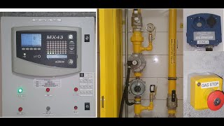 Gas Distribution System In Commercial Kitchen with Regulator Solenoid Valve Gas Detector Push Button [upl. by Isabelle]