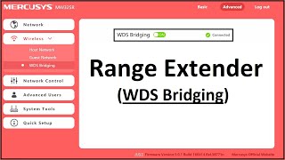 Mercusys Router Setup as Wireless Range Extender  Repeater WDS Bridging [upl. by Elana35]