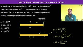 A metallic bar of Youngs modulus 05 × 1011 N 𝑚−2 and coefficient of linear thermal expansion [upl. by Gradeigh48]