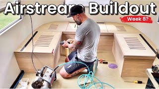 Airstream Build Out  Built in Bench With Storage [upl. by Nnaeirrac]