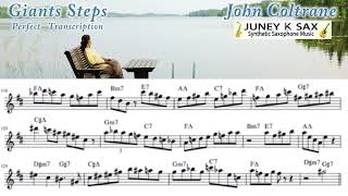 Giant Steps John Coltrane  Tenor Saxophone Perfect Transcription [upl. by Skeie]