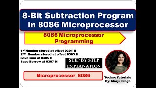 Unit 4 L6  8 bit subtraction Program in 8086 Microprocessor  8086 Microprocessor Programming [upl. by Tuchman932]