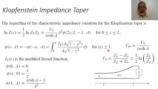 Chapter05 20 Klopfenstein Impedance Taper [upl. by Broome98]