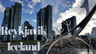 Reykjavik ICELAND Over the city capital 360 view Drone Footage 4k [upl. by Willdon]