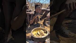 Wow See how little Hadza boy cooks his Lunch today 😋‼️😲hadzabetribe cooking food [upl. by Eldoria]