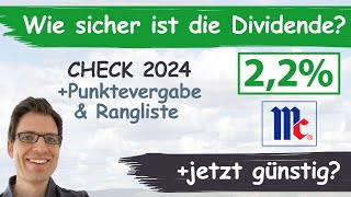 McCormick Aktienanalyse 2024 Wie sicher ist die Dividende Jetzt günstig [upl. by Eelnayr]