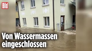 BAYERN Polizei rettet Personen aus Hochwasser [upl. by Obidiah]