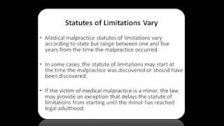 Medical Malpractice Attorney  Statute of LImitations [upl. by Kermie668]