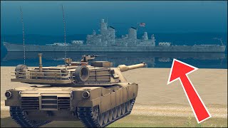 M1 ABRAMS TANK vs BATTLESHIP  WHAT REALLY HAPPENS [upl. by Hultgren]