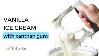 VANILLA ICE CREAM  WITH XANTHAN GUM  No eggs no thermometer quick amp easy [upl. by Freiman]