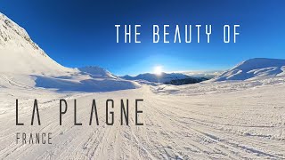 The Beauty of LA PLAGNE France  Snowboarding  Insta360 X3 [upl. by Ahsimed216]