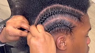 6 CORNROWS  VERY THICH 4c HAIR  Style by lamsie [upl. by Akers]