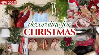 CHRISTMAS DECORATE WITH ME 2024 🎄 DECORATING MY HOUSE FOR CHRISTMAS  traditional Christmas decor🎅🏻 [upl. by Enelaehs]