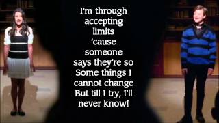 Glee  Defying Gravity With Lyrics Season One Rachel amp Kurt [upl. by Adnaloj664]