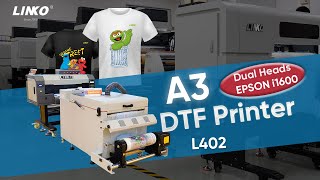 A3 DTF Printer With i1600 Dual Heads  Linko L402 [upl. by Adile]