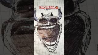 Scary troll face drawing trendingshorts trollface 👹👹 scary troll face with pen [upl. by Ais916]