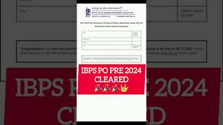 My IBPS PO Prelims Result 2024  IBPS PO 2024 [upl. by Eilyak]