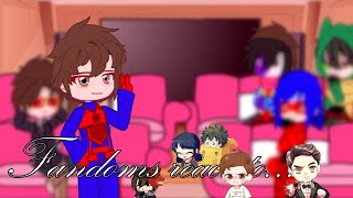 Fandoms react to each other  1  Peter Parker [upl. by Anafetse316]