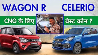 Wagon R CNG vs Celerio CNG  Mileage VXi Variant Comparison  Which is Better Hindi [upl. by Helbonnah]