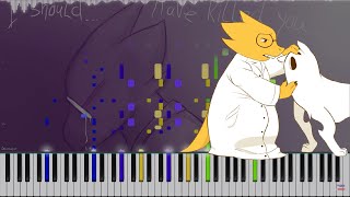 Undertale  Alphys Takes Action  Duet  LyricWulf Piano Tutorial on Synthesia [upl. by Anayaran]