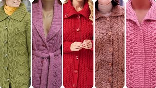 Jersey y chaqueta largos de invierno para mujer tejidos a crochet y hechos a mano [upl. by Yesak]