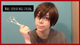 Wig styling Male cosplay wig [upl. by Marlow]