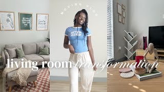 extreme living room transformation  making my Dallas Texas apartment HOME 📍🥹 [upl. by Alicsirp]