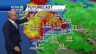 Northern California Forecast Midweek rainfall will vary heavily by location [upl. by Fairfield]