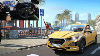 Taxi Life A City Driving Simulator With Thrustmaster T300RS GT Steering Wheel Best Taxi Simulator [upl. by Sifan630]