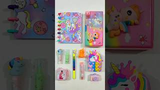 Luxury Unicorn Stationery Items Pencil Case Sharpener Pen Eraser stationery shorts unicorn [upl. by Pokorny]