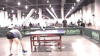 Kim Goldov vs Rob Trudell  Table Tennis Seemiller Grip with Antispin Rubber [upl. by Egreog343]