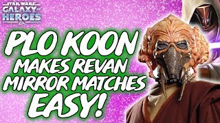 PLO KOON Makes Jedi Revan Mirror Matches Easy SWGOH [upl. by Avir243]