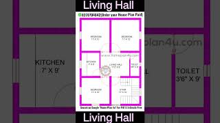 shorts 24 x 34 House Plan Design with 3 Bhk [upl. by Atiuqet]