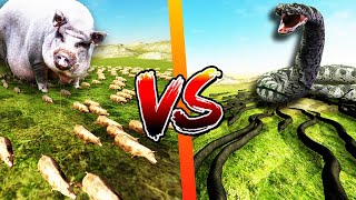 SERPIENTES GIGANTES VS EJERCITO DE CERDOS  BEAST BATTLE SIMULATOR [upl. by Iverson]