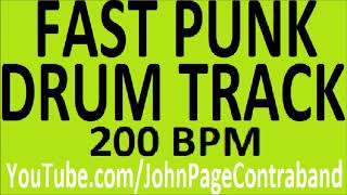 Fast Skate Punk Drum Track 200 bpm Backing Track Free [upl. by Omlesna]