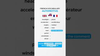 Automotive French Vocabulary 🇫🇷 [upl. by Idissak727]