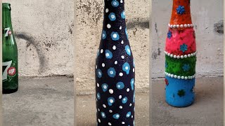 DIY Bottle Art  Simple Glass Bottle Painting Ideas  Easy Bottle Art for Stress Relief [upl. by Sela]