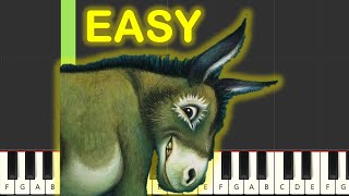 WONKY DONKEY SONG  EASY Piano Tutorial [upl. by Katharine]