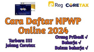 CARA DAFTAR NPWP ONLINE 2024  ORANG PRIBADI BEKERJABELUM BEKERJA  BISA PAJAK TIN ADSENSE YOUTUBE [upl. by Loss]