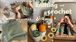 🐻 boyfriend slipover double knitting amp crocheting random things  vlog 21 [upl. by Hocker731]