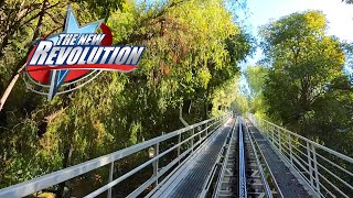 New Revolution 4K Front Seat POV  Six Flags Magic Mountain [upl. by Glenna]