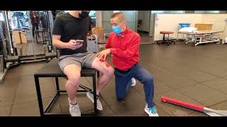 Knee  Strength  Quadriceps strength retraining with NMES knee extension exercise [upl. by Shumway]