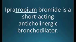 How to pronounce ipratropium bromide Atrovent Memorizing Pharmacology Flashcard [upl. by Thorwald]