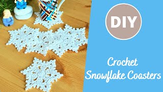 Snowflake crochet coaster tutorial [upl. by Sussna82]