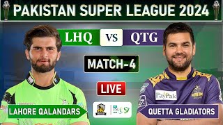 PSL 2024 LIVE LAHORE QALANDARS VS QUETTA GLADIATORS MATCH 4 LIVE SCORES  LQ vs QG LIVE MATCH  QG [upl. by Ahseel]