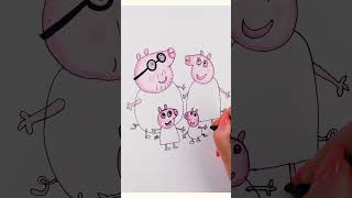 How to draw Peppa pig family [upl. by Millburn870]