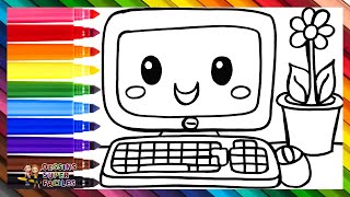 Dessiner et Colorier un Ordinateur Mignon 💻🖱️🌼🌈 Dessins pour Enfants [upl. by Lillis507]