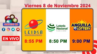 Lotería Nacional LEIDSA y Anguilla Lottery en Vivo 📺│Viernes 8 de Noviembre 2024  855 PM [upl. by Ydnamron]